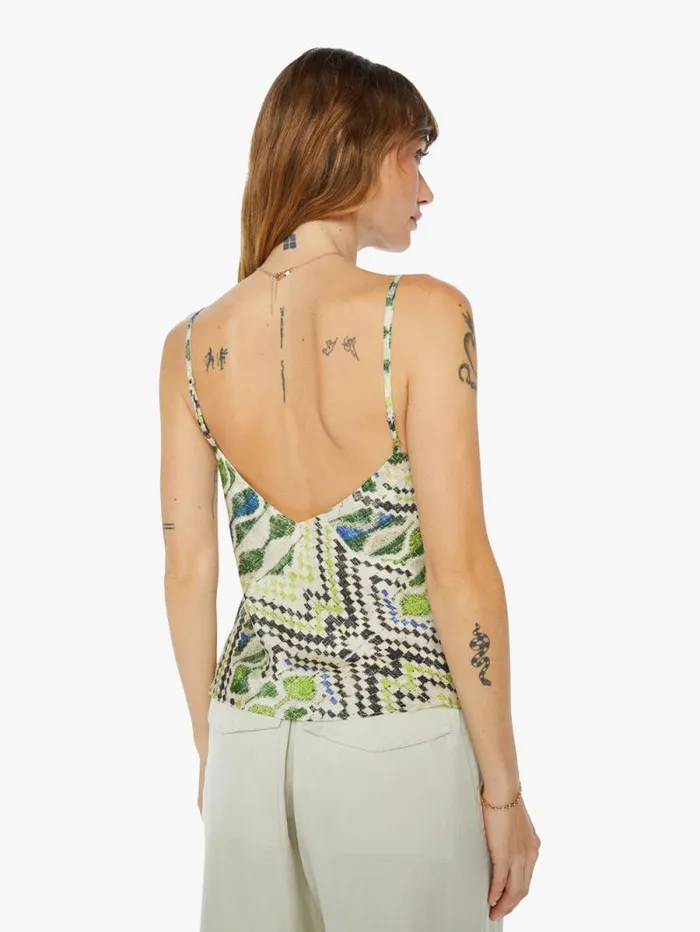 Women Shirts Mother Denim Nuria Slip Top Green Vision