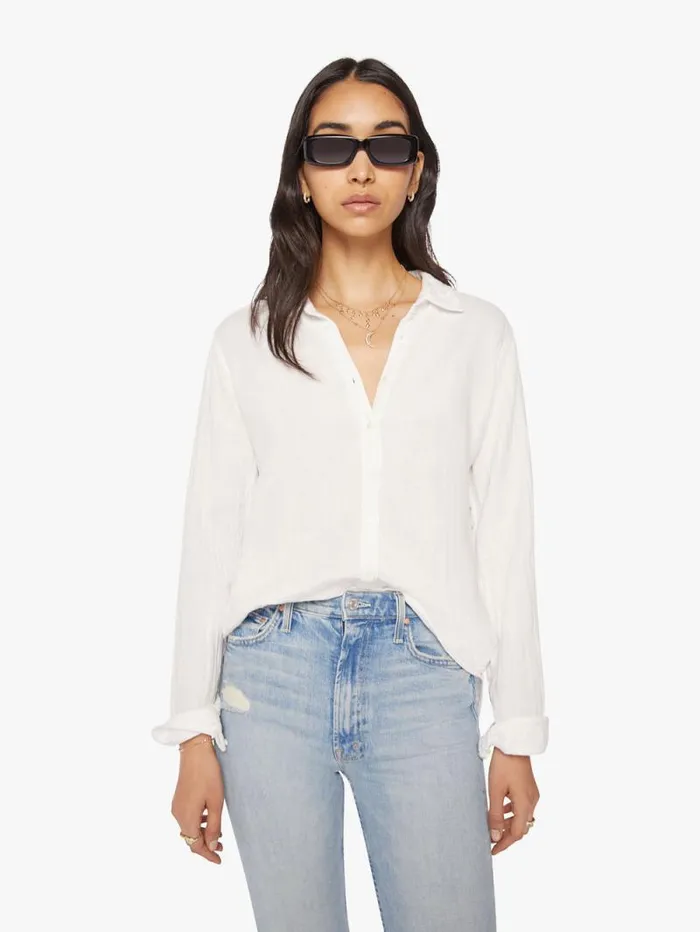 Women Shirts Mother Denim Scout Shirt White