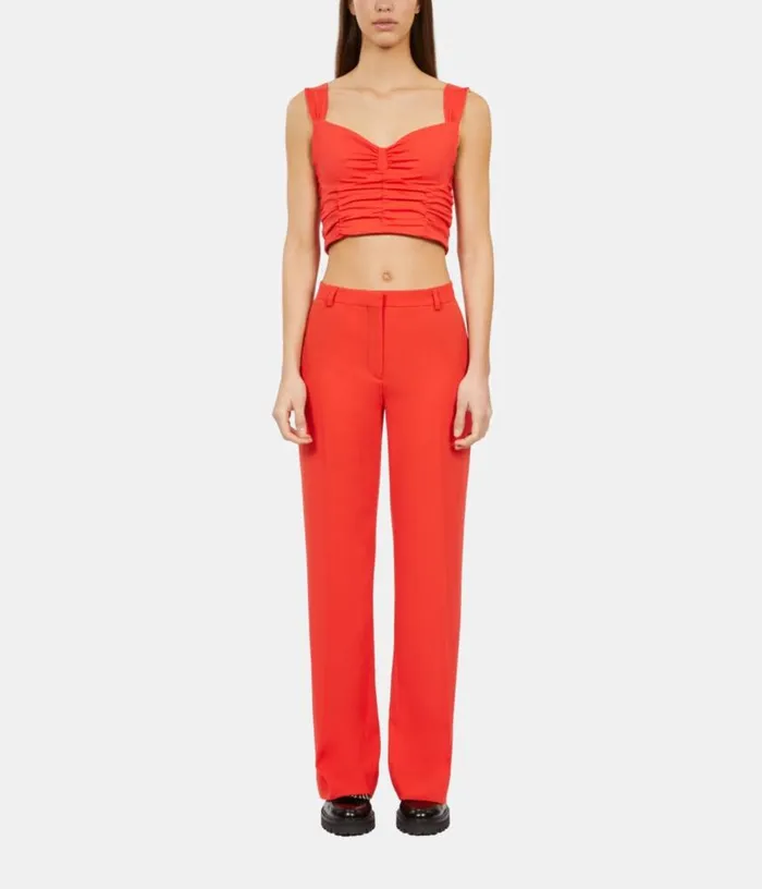 Women Short Red Top With Draping THE KOOPLES Blouses and Shirts
