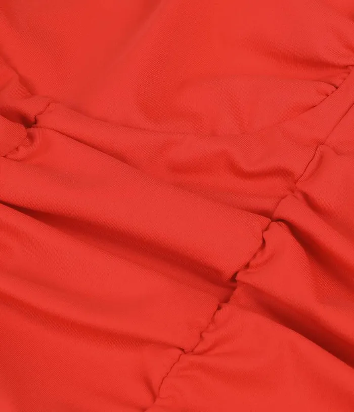 Women Short Red Top With Draping THE KOOPLES Blouses and Shirts