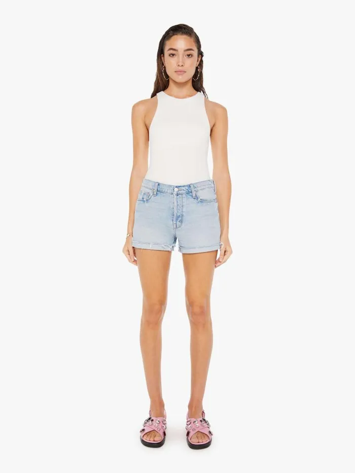 Women Shorts Mother Denim The Proper Short Blue lightpastel