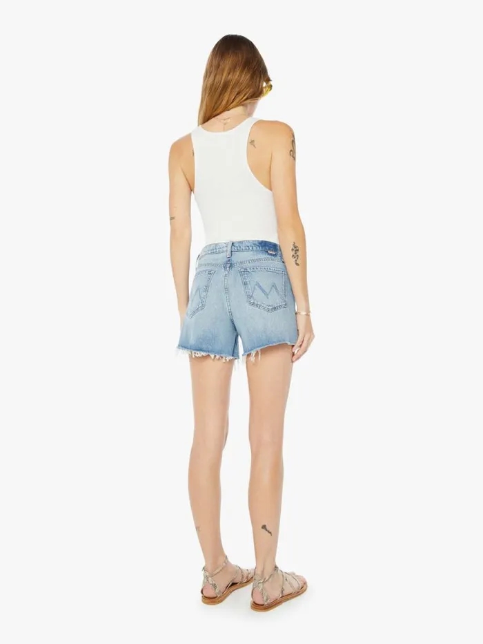 Women Shorts Mother Denim The Skipper Short And Long Fray Blue medium