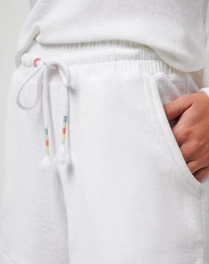 Women Shorts TravisMathew BACK IN THE SUN BABY TERRY SHORT White Women Shorts TravisMathew BACK IN THE SUN BABY TERRY SHORT White