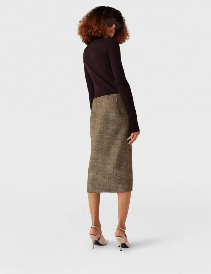 Women SideSlit Tweed Skirt Beige Tweed Stella McCartney Tailoring Women SideSlit Tweed Skirt Beige Tweed Stella McCartney Tailoring