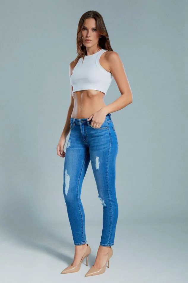 Women Skinny Jean Bardot Kate Hipster Jeans In Dark Denim Dark Denim