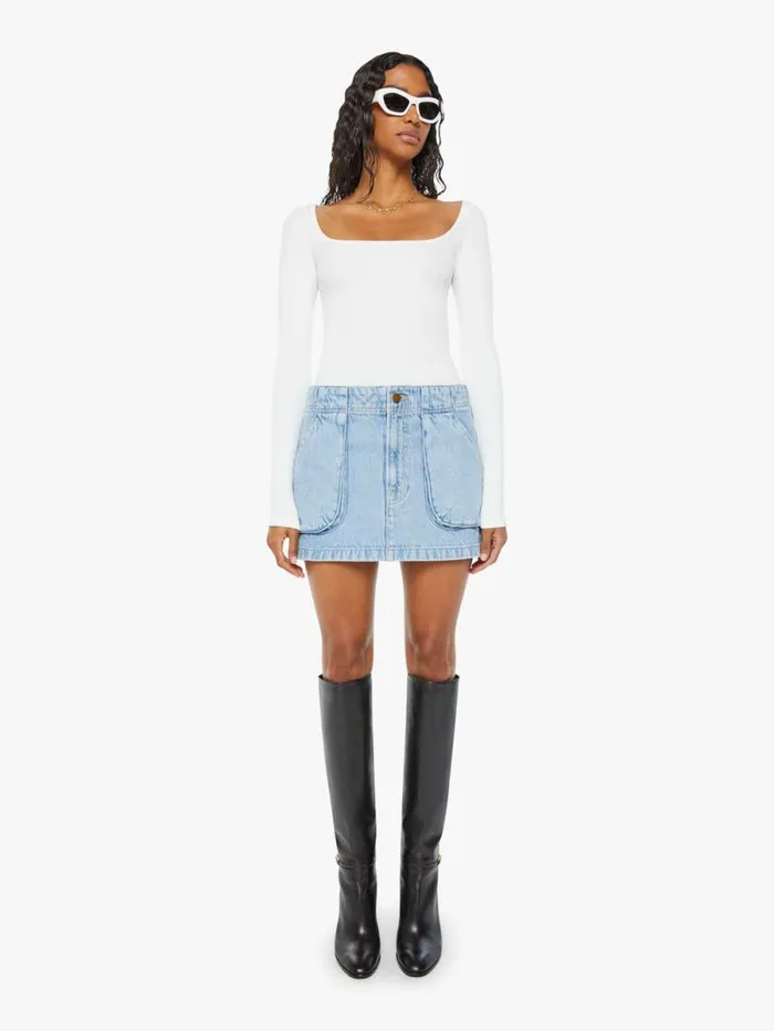 Women Skirts and Dresses Mother Denim SNACKS The Accordion Fun Dip Mini Blue