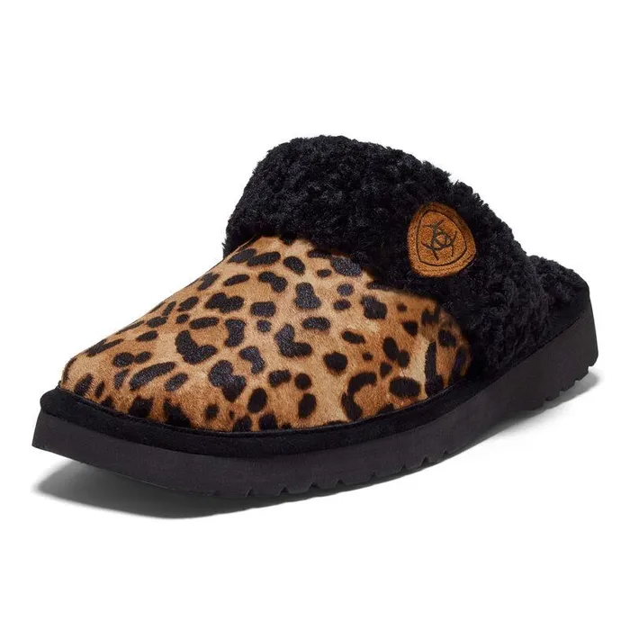 Women Slippers Ariat Jackie Square Toe Slipper Cheetah Hair On