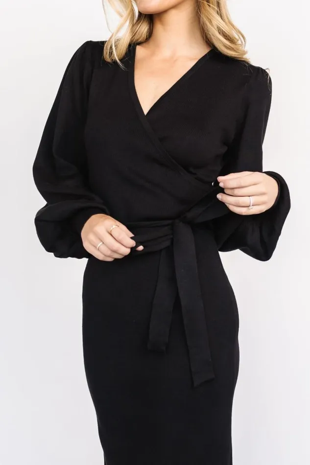Women Soho Bubble Sleeve Sweater Dress Black Baltic Born Midi Dresses Women Soho Bubble Sleeve Sweater Dress Black Baltic Born Midi Dresses