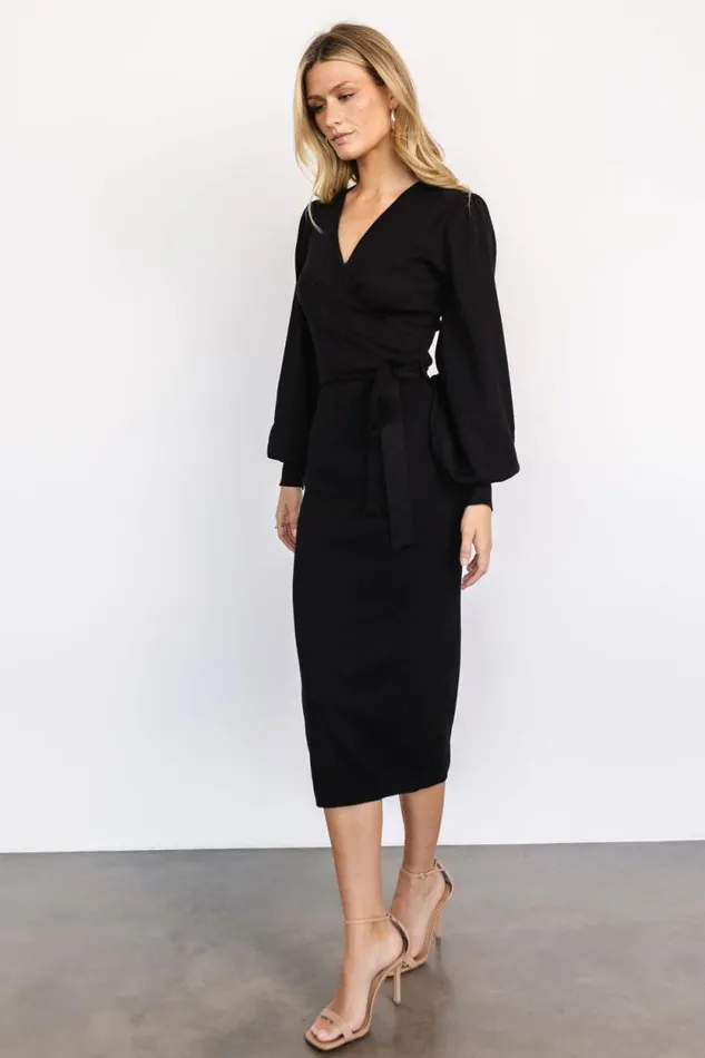 Women Soho Bubble Sleeve Sweater Dress Black Baltic Born Midi Dresses Women Soho Bubble Sleeve Sweater Dress Black Baltic Born Midi Dresses