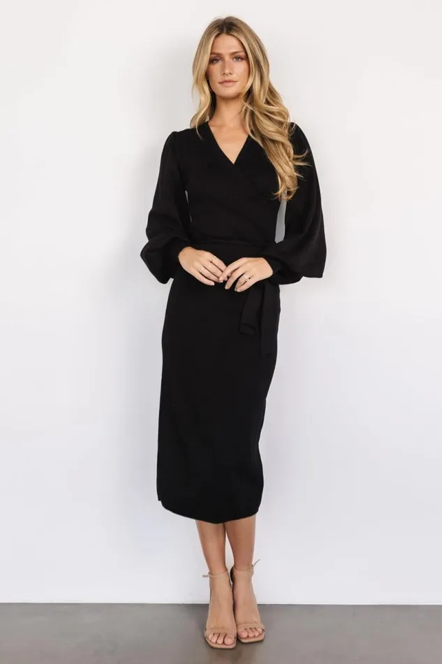 Women Soho Bubble Sleeve Sweater Dress Black Baltic Born Midi Dresses Women Soho Bubble Sleeve Sweater Dress Black Baltic Born Midi Dresses