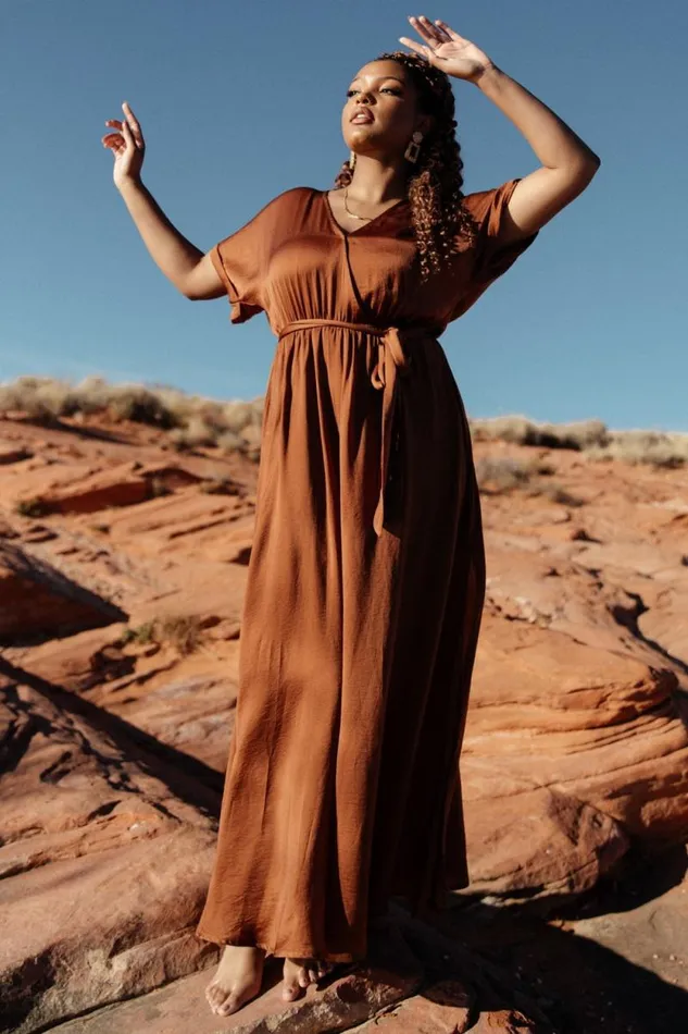 Women Sorenson Maxi Dress Bronze Baltic Born Maxi Dresses Women Sorenson Maxi Dress Bronze Baltic Born Maxi Dresses