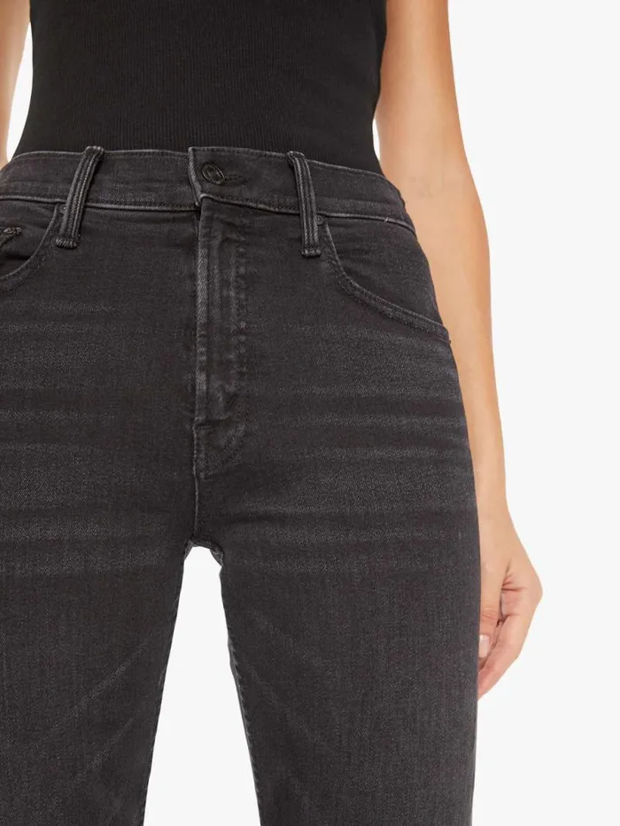 Women Straight Mother Denim The Smarty Pants Hover Black
