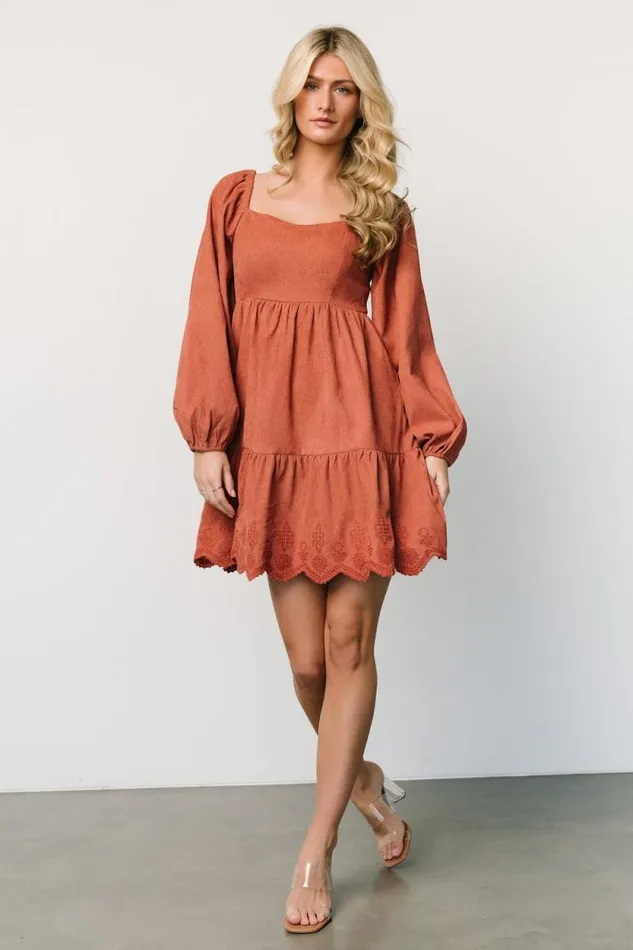 Women Sundsvall Short Dress Dusty Clay Baltic Born Short Dresses