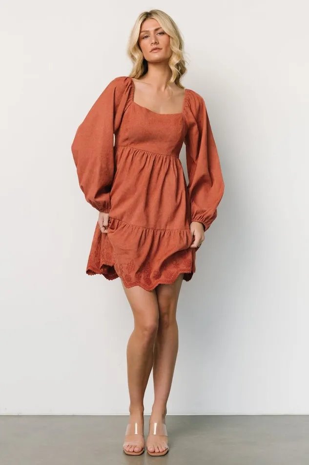 Women Sundsvall Short Dress Dusty Clay Baltic Born Short Dresses Women Sundsvall Short Dress Dusty Clay Baltic Born Short Dresses