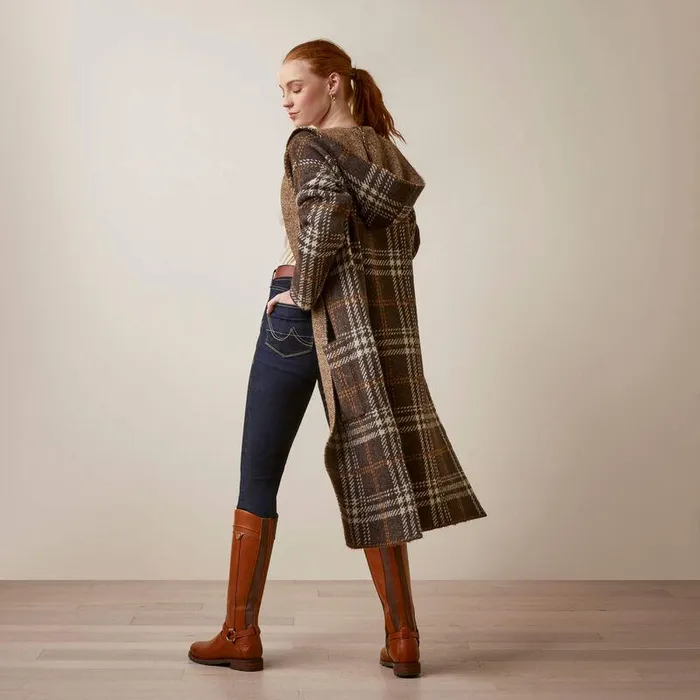 Women Sweaters and Cardigans Ariat Saratoga Cardigan Mole Plaid