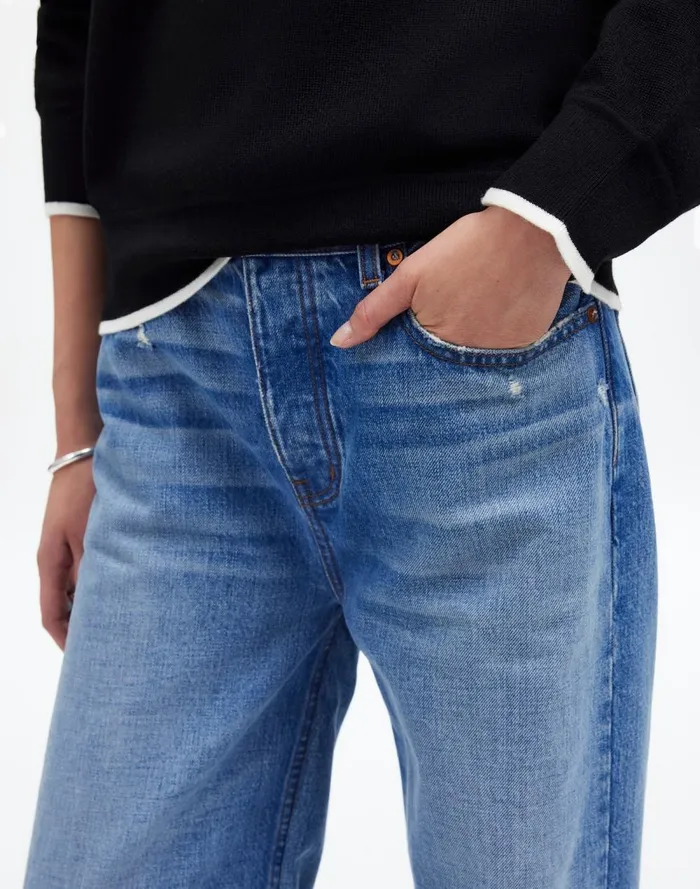 Women Sweaters Madewell Merino Wool Pullover Sweater True Black Combo