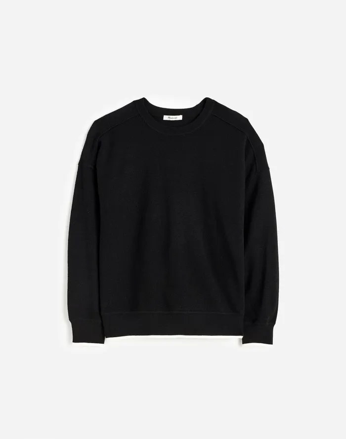 Women Sweaters Madewell Merino Wool Pullover Sweater True Black Combo