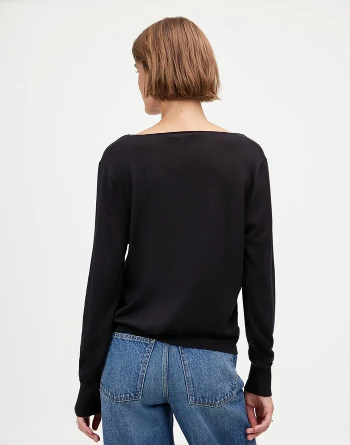 Women Sweaters Madewell Merino WoolSilk Blend VNeck Sweater True Black