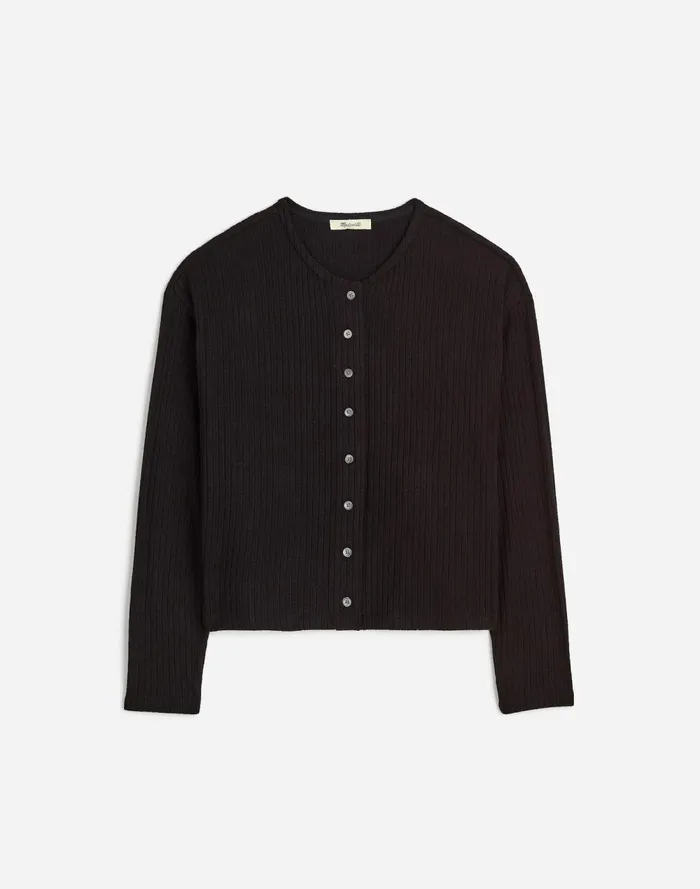 Women Sweaters Madewell Relaxed ButtonFront Cardigan Jet Black