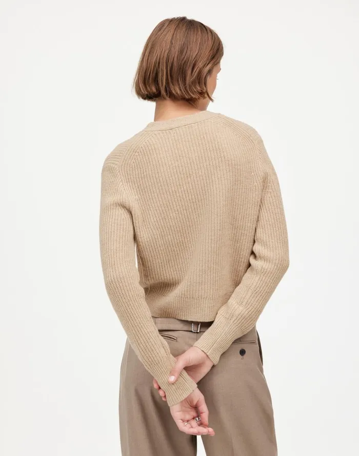 Women Sweaters Madewell SoftWool ButtonFront Cardigan Heather Oatmeal