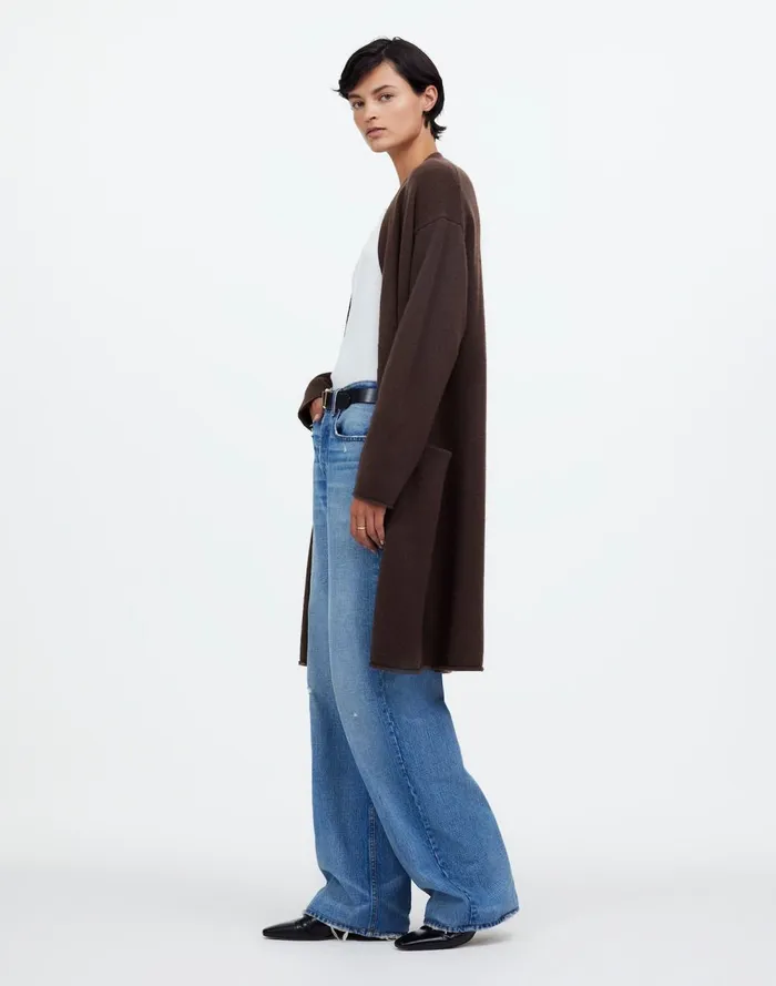 Women Sweaters Madewell WoolBlend Duster Cardigan Sweater Dark Carob