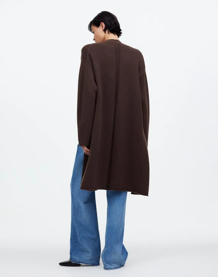 Women Sweaters Madewell WoolBlend Duster Cardigan Sweater Dark Carob