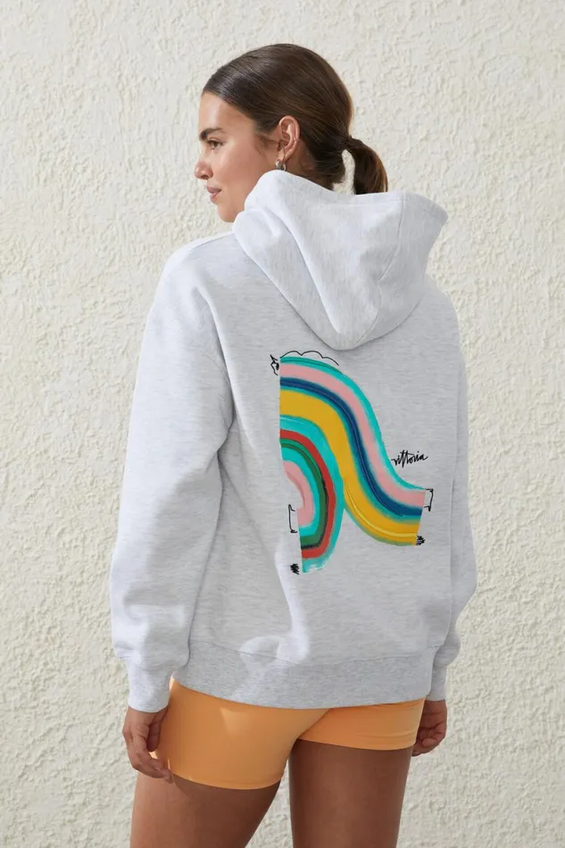 Women Sweats and Hoodies Cotton On Plush Premium Hoodie Cloudy Grey Marlelcn Amber Vittoria