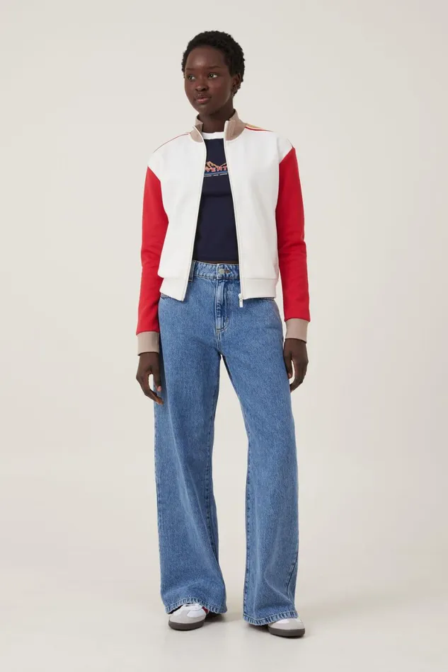 Women Sweats and Hoodies Cotton On Retro Sporty Zip Through Porcelain Crimson Women Sweats and Hoodies Cotton On Retro Sporty Zip Through Porcelain Crimson