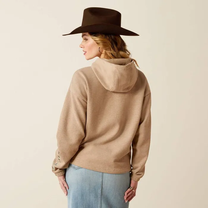 Women Sweatshirts and Hoodies Ariat Essential Logo Hoodie Dark Oatmeal Women Sweatshirts and Hoodies Ariat Essential Logo Hoodie Dark Oatmeal