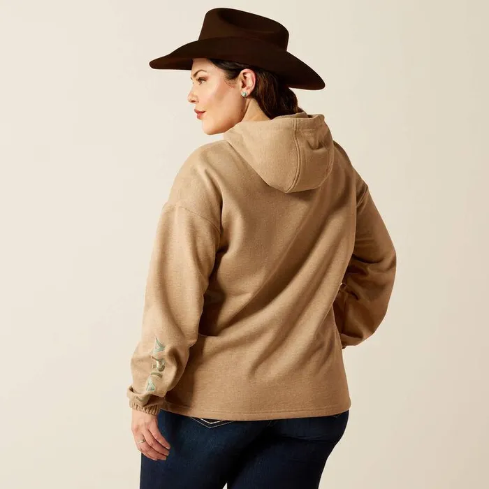 Women Sweatshirts and Hoodies Ariat Essential Logo Hoodie Dark Oatmeal Women Sweatshirts and Hoodies Ariat Essential Logo Hoodie Dark Oatmeal