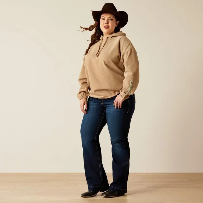Women Sweatshirts and Hoodies Ariat Essential Logo Hoodie Dark Oatmeal Women Sweatshirts and Hoodies Ariat Essential Logo Hoodie Dark Oatmeal