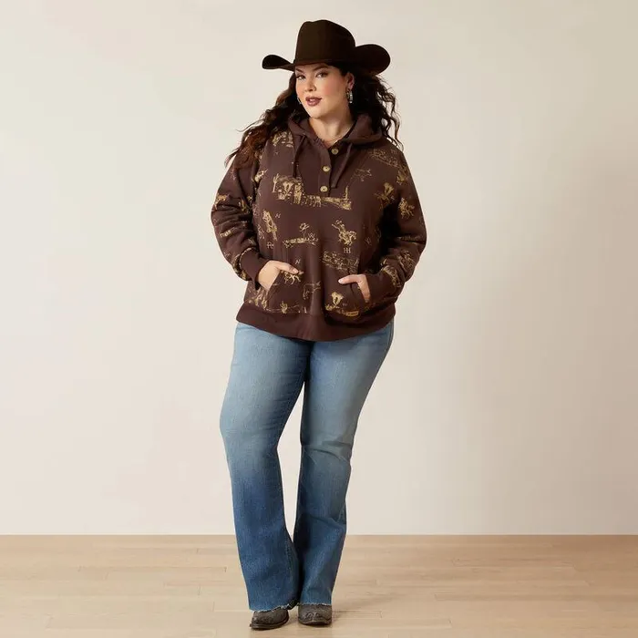 Women Sweatshirts and Hoodies Ariat Ranchin Hoodie Ranchin Print Women Sweatshirts and Hoodies Ariat Ranchin Hoodie Ranchin Print