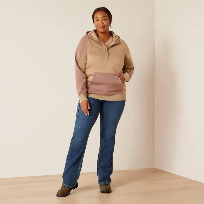 Women Sweatshirts and Hoodies Ariat Rebar Colorblocked 12 Zip Hoodie Oatmeal Heatherantler Women Sweatshirts and Hoodies Ariat Rebar Colorblocked 12 Zip Hoodie Oatmeal Heatherantler