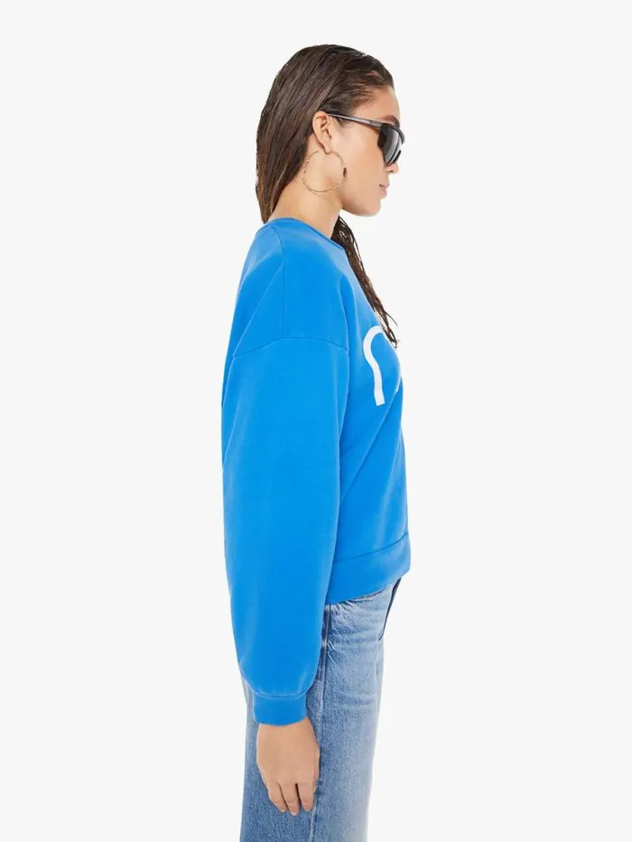 Women Sweatshirts Mother Denim The Drop Square Blue turquoiseaqua