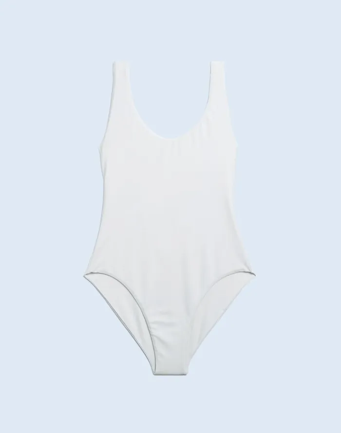 Women Swim Madewell Jade Swim Contour OnePiece Swimsuit White
