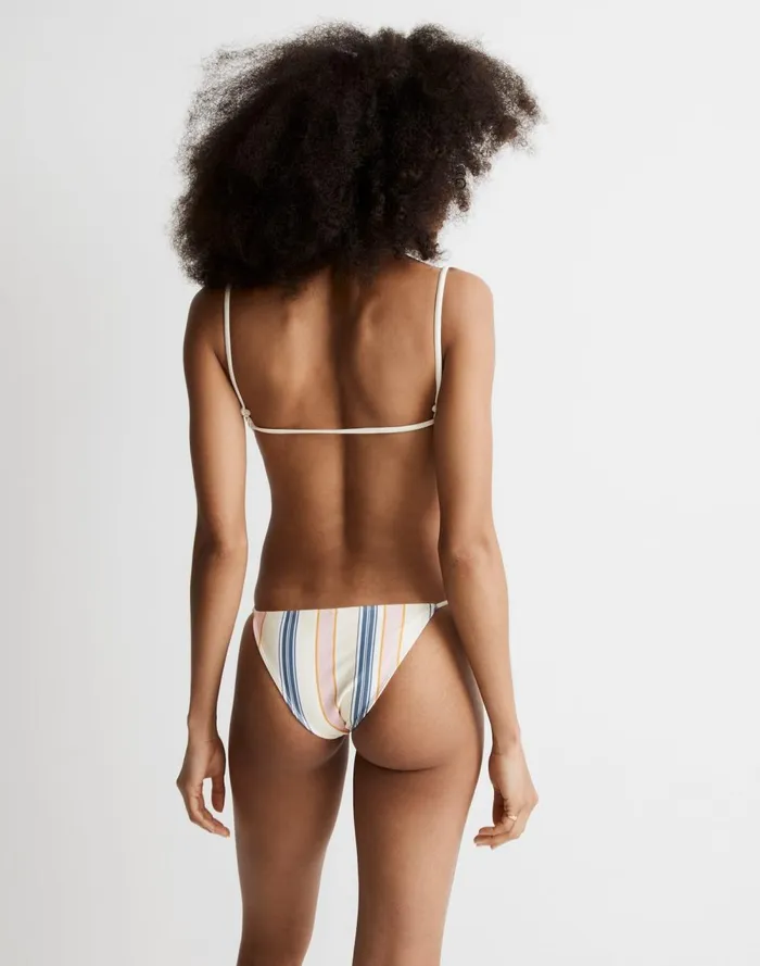Women Swim Madewell Madewell X OOKIOH Goa Bikini Bottom In Cabana Stripe Cabana Stripe
