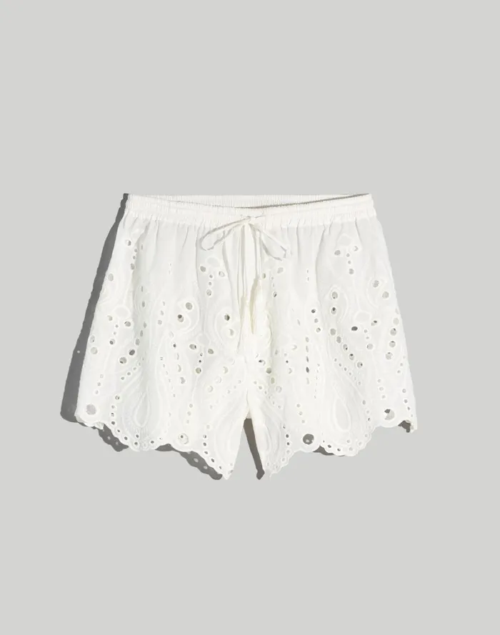 Women Swim Madewell Natalie Martin Embroidered Jasper CoverUp Short Salt
