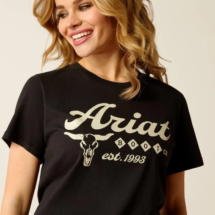 Women TShirts and Tops Ariat Ariat Established Boot Co TShirt Black Women TShirts and Tops Ariat Ariat Established Boot Co TShirt Black