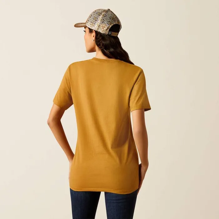 Women TShirts and Tops Ariat Ariat Longhorn Brand TShirt Harvest Gold Women TShirts and Tops Ariat Ariat Longhorn Brand TShirt Harvest Gold