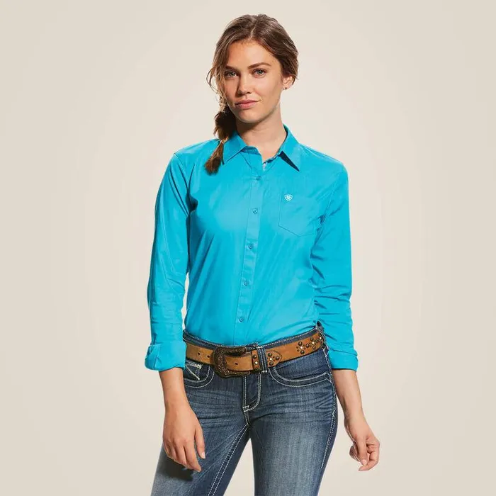 Women TShirts and Tops Ariat Kirby Stretch Shirt Bluebird