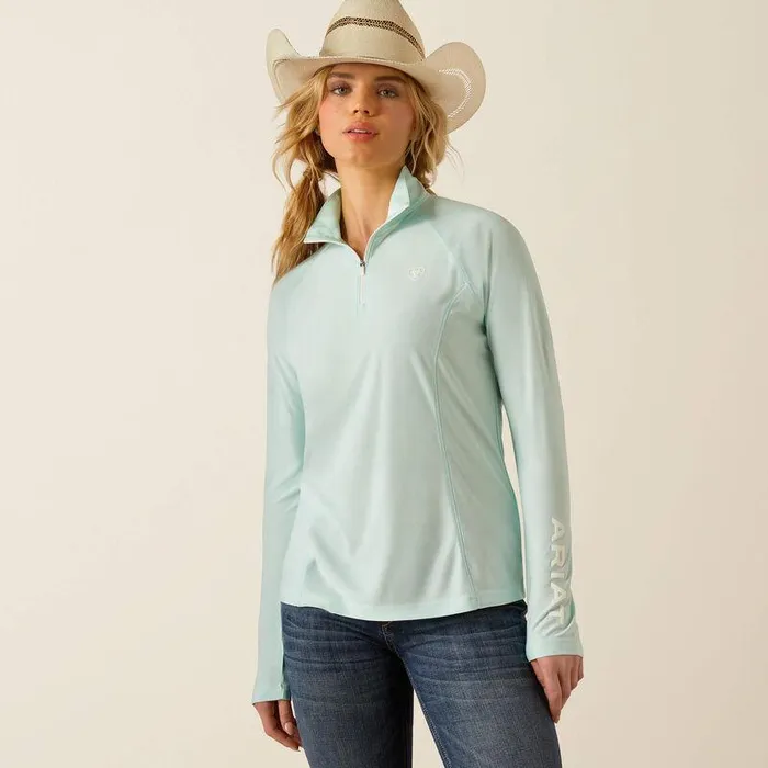 Women TShirts and Tops Ariat Laguna 14 Zip Icy Morn