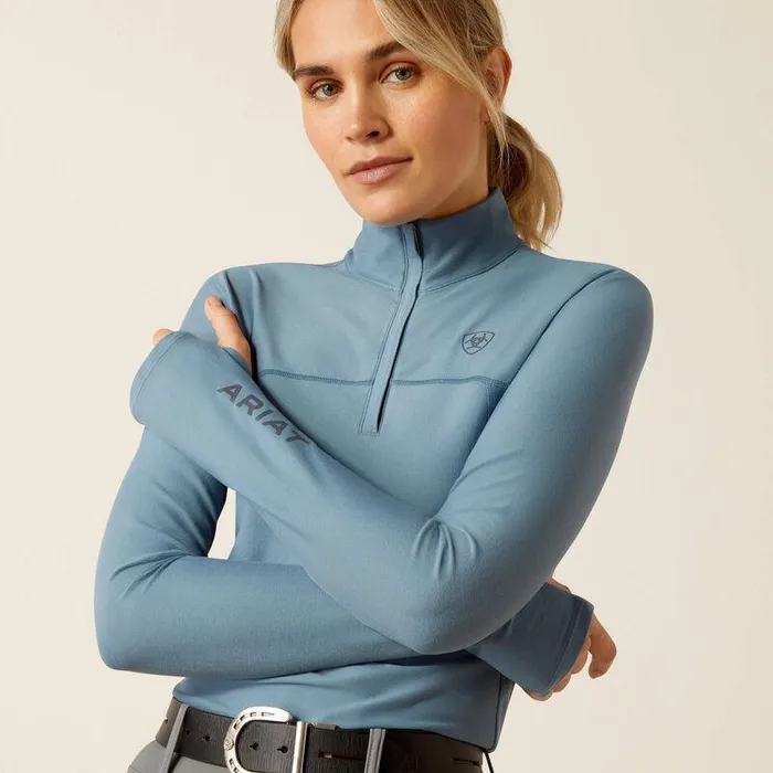 Women TShirts and Tops Ariat Lowell 30 14 Zip Baselayer Bluestone Women TShirts and Tops Ariat Lowell 30 14 Zip Baselayer Bluestone