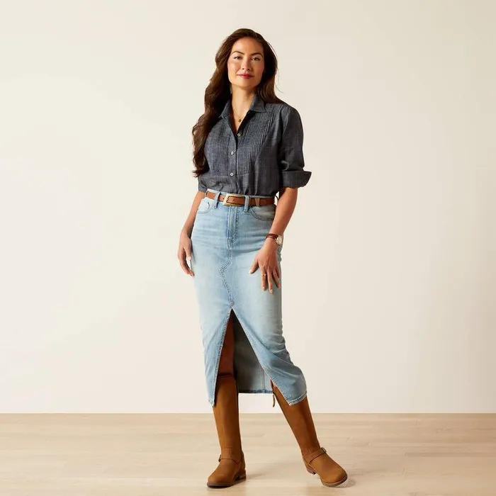 Women TShirts and Tops Ariat Oban Shirt Tencel Denim Women TShirts and Tops Ariat Oban Shirt Tencel Denim