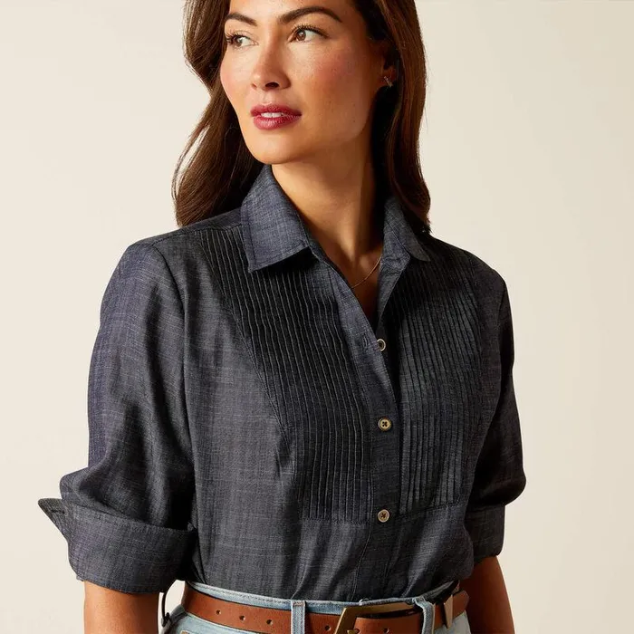 Women TShirts and Tops Ariat Oban Shirt Tencel Denim Women TShirts and Tops Ariat Oban Shirt Tencel Denim