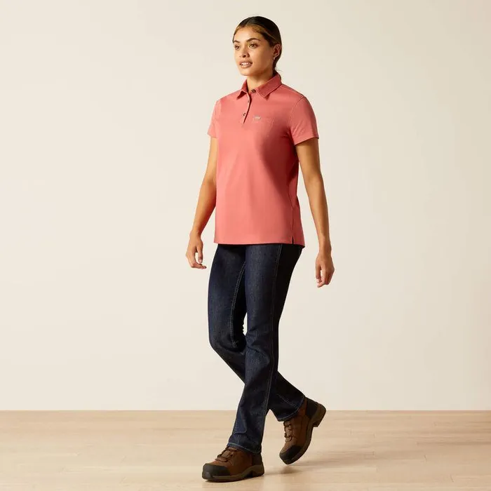Women TShirts and Tops Ariat Rebar Foreman Polo Mineral Red Women TShirts and Tops Ariat Rebar Foreman Polo Mineral Red