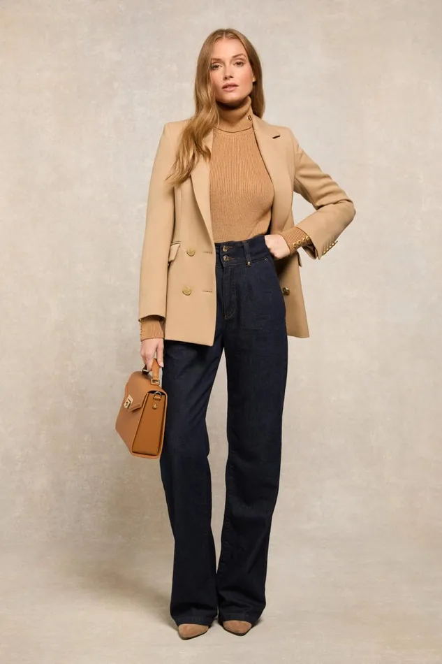 Women Tailored Wide Leg Jean Deep Indigo Holland Cooper Jeans