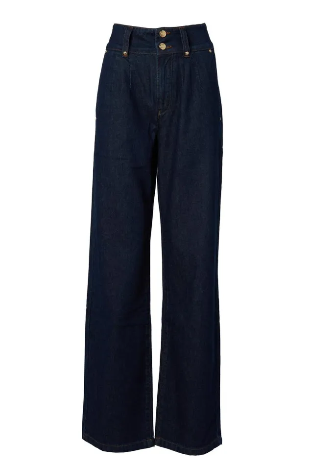 Women Tailored Wide Leg Jean Deep Indigo Holland Cooper Jeans