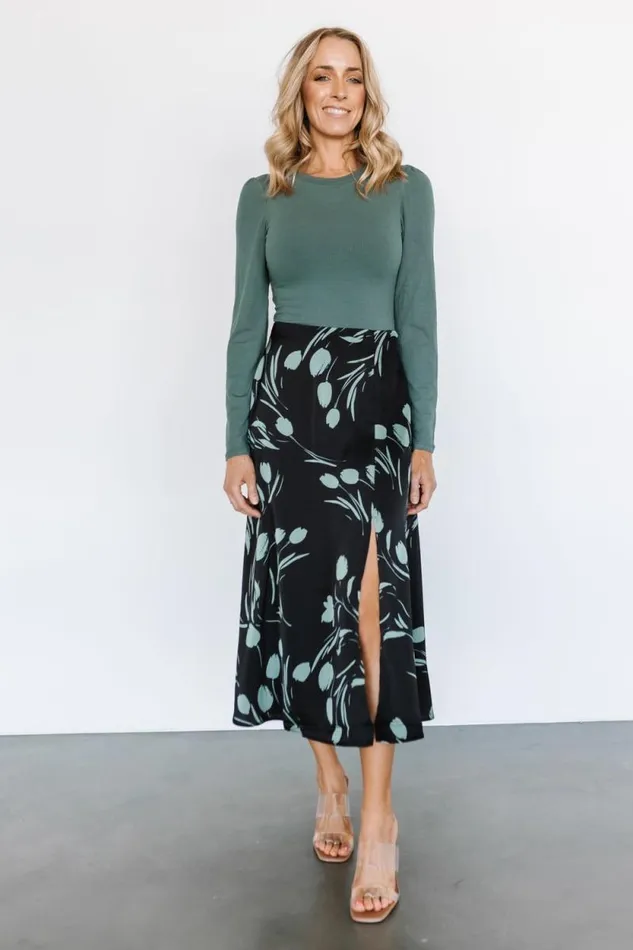 Women Tallyn Midi Skirt Black Green Baltic Born Skirts