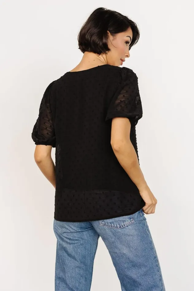 Women Tawnie Swiss Dot Top Black Baltic Born Blouses and Shirts Women Tawnie Swiss Dot Top Black Baltic Born Blouses and Shirts