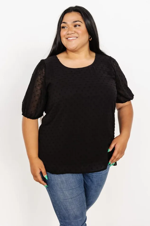 Women Tawnie Swiss Dot Top Black Baltic Born Blouses and Shirts Women Tawnie Swiss Dot Top Black Baltic Born Blouses and Shirts